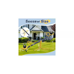 Blue Kids Outdoor Seesaw Teeter Totter with 360° Rotation, Freestanding Playgrou