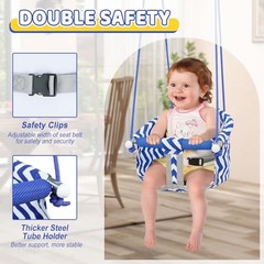Comfy Toddler Swing Seat, Heavy-Duty Baby Swing with Adjustable Rope & Safety