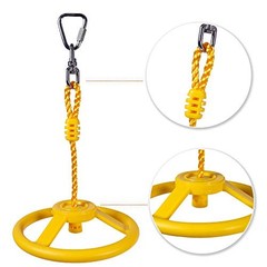 Ninja Wheel Obstacle for Kids Adults 360 Degrees Rotating Joint Jungle yellow