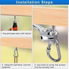 4 Packs M10 Stainless Steel Swing Hangers 1500LB Capacity Swing Bolts for Wood