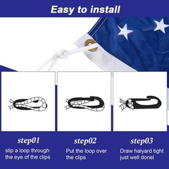 NQ Flag Pole Rope Kit – 50 Feet x 1/4″ Diameter, Flagpole Nylon Halyard with …