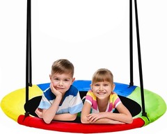 40 Inch Saucer Tree Swing Kids Outdoor Textilene Fabric Tear & UV Resistant