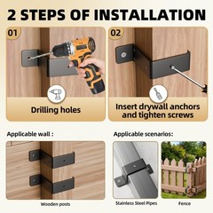 6 Pcs 4″ x 4″ Strap Post Ties,Heavy Duty deck fence post brackets for 4″x4″ w…