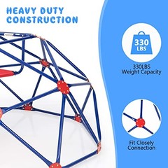Climbing Dome with Slide, Kids Outdoor Jungle Gym Geometric Dome 8FT Ruby