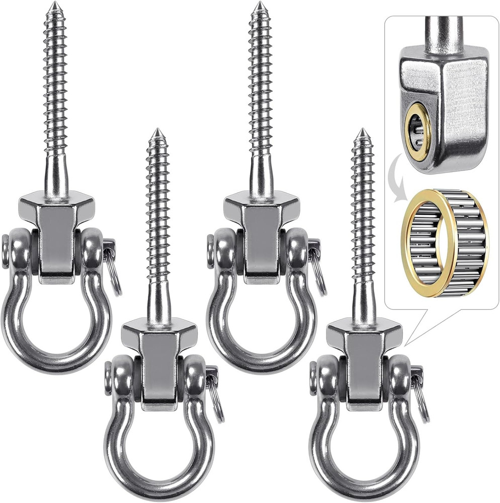Heavy Duty Swing Hangers with Bearings – Set of 4 Stainless Steel 304 Screw Brac