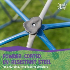 Free-Standing Powder-Coated, UV Resistant Steel Jungle Gym Climber, Blue