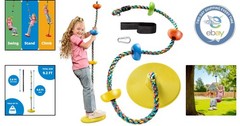 Outdoor Tree Swing for Kids – Heavy-Duty Disc Seat & Easy Setup Rainbow Rope Set