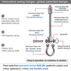 2Pcs Wood Beam & I-Beam Hanger, Removable and Easy to Connect, Stainless Stee…
