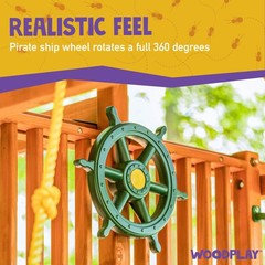 Yellow and Green Captain Ship Wheel Swing Set Accessory for Any Playset