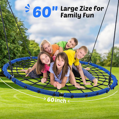 Trekassy 60″ Large Spider Web Saucer Tree Swing for Kids & Adults, 750Lbs Heavy