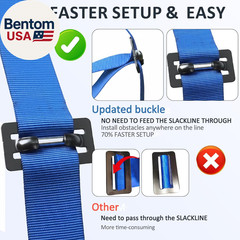 Ninja Warrior Obstacle Course for Kids – 2*56FT Slackline Kit with 8 Obstacles |