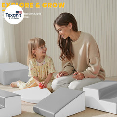 Soft Foam Climbing Blocks for Toddlers: 6-Piece PU Leather Play Set – Kids Climb