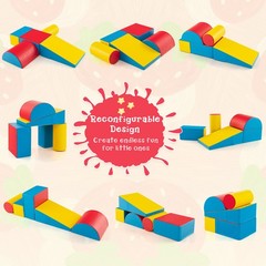 5-Piece Kids Climb Crawl Activity Playset Red Indoor Foam Blocks Soft Play Fun