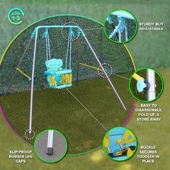 FNS-004 My 1st Toddler Swing – Heavy-Duty Baby Swing Set 58″ L x 58″ W x 47″ H