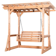 Backyard Discovery Callahan Outdoor Swing Cedar Wood 600 lb Capacity Sale