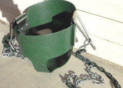 Swing Set High Back Seat Full Bucket Rubber Chain Green