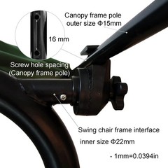2 Pack Garden Swing Plastic Fittings Porch Patio Swing Frame Parts for Outdoor