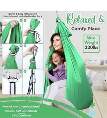 DINIC Sensory Swing for Kids Indoor/Outdoor, Sensory Hammock w/ Cushion & Swivel