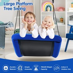 Patiojoy 700lb Giant 60″ Skycurve Platform Tree Swing for Kids Adults Blue