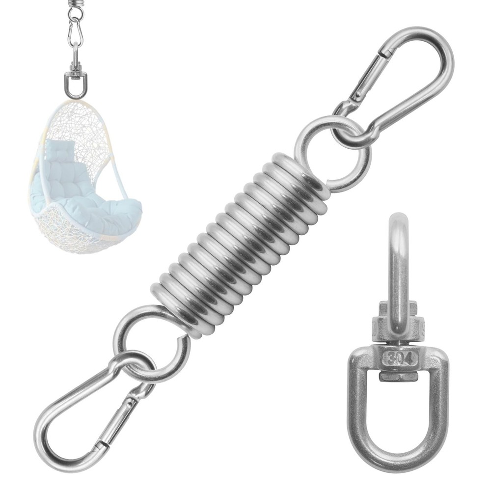 Hammock Chair Hanging Kit with Spring Hardware, Heavy Duty Suspension Swivel …