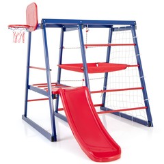 7-In-1 Kids Indoor Playground w/ Slide Climbing Net Crowling Ladder Rope Ladder