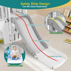 9IN1 Toddler Slide Climber Playset Playhouse Indoor Outdoor Playground