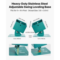 Uimoso Swing Set Brackets 4 Pack for Secure Installation on Uneven Surfaces