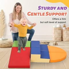 6-Piece Soft PU Leather Toddlers Climbing Toys, Baby Foam Climbing Blocks for…