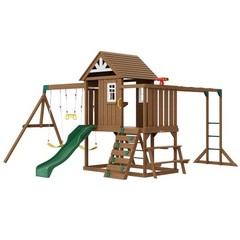 Children’s Adventure Swing Set 10-in-1 6ft Slide Fort Climbing & Fun Features