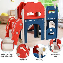 Kids Slide Climber Playset 8-in-1Toddler Large Slide Indoor & Outdoor Slide