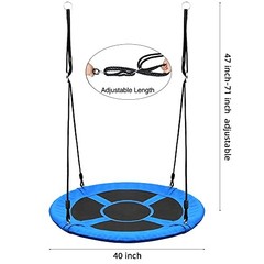 40 Inch Saucer Tree Swing for Kids | Outdoor 900D Oxford Waterproof, Blue