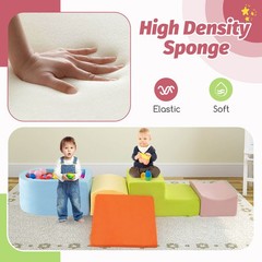 5PCS Climb and Crawl Playset w/ Ball Pit for Kids Zippers for Playroom