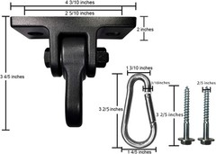 Heavy Duty Black Swing Hangers Screws Bolts Included Over 5000 lb Capacity Pl…