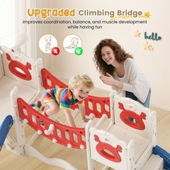 11 in1 Toddler Slide, Kids Slide with Climber Playset, Indoor Outdoor Playhous