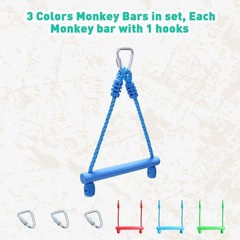 Rainbow Craft 3-Pack Ninja Wheel Obstacle for Kids – Swing Monkey Wheel for N…
