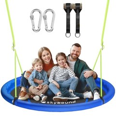 43″ Tree Swing 600LB Weight Capacity with Hanging Carabiners, Waterproof Blue
