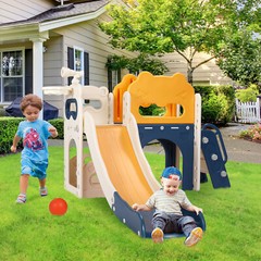 Kids Slide Climber Playset 8-in-1 Freestanding Slide for Toddler Indoor Outdoor