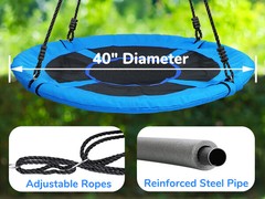 700lbs 40” Saucer Tree Swing Outdoor Backyard Flying Swing Set for Kids Adults