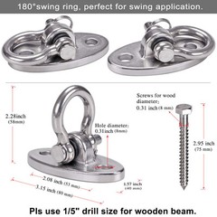 Heavy Duty Swing Hangers – Set of 2 Stainless Steel Hooks for Hammock, Yoga, …