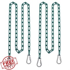 Yyiwhmy 2 Swing Chains 63″ Plastic Coated with Quick Links Playground