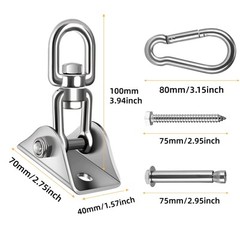 Hammock Hanging Kit, 1000 lb Capacity Heavy Duty 360° Rotate Swing Hooks for …
