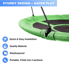 43″ Tree Swing for Kids Outdoor, Waterproof Large round Flying Saucer Swings for
