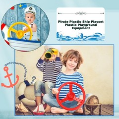 2 Pack Steering Wheel Playset Plastic Pirate Ships Wheel with Mounting Tools …