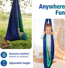 Sensory Swing for Kids Navy/Green | Indoor Swing for Kids Made with Soft & Durab