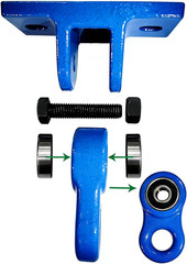 Heavy Duty Children Set Hardware Replacement Kit Including 2 Blue Swing Brackets