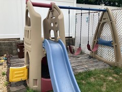 Naturally Playful Playhouse Climber Swing Extension Playset w Clubhouse Slide