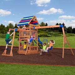 Beach Front All Cedar Wooden Backyard Playground Swing Set