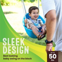 Swurfer Coconut – Your Child’s First Swing with Blister Free Rope Baby, Blue