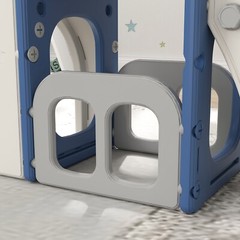 8 in 1 Toddler Climber Slide Playset Outdoor Indoor Slide Playset for Kids Blue