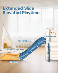 Toddler Slide for Kids,6-In-1 Indoor Outdoor Toddler Slides Playground with Bask